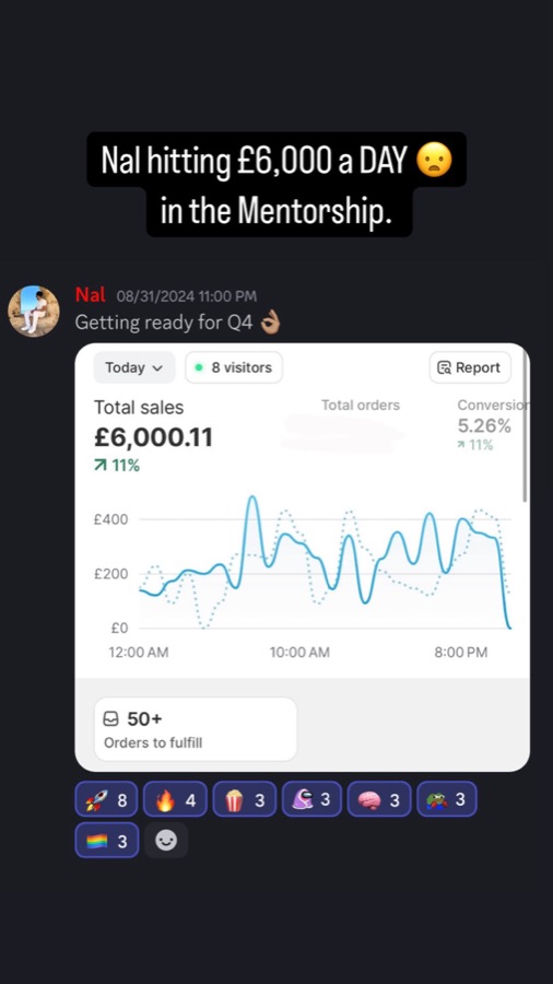 Student dashboard showing £6,000 in a single day