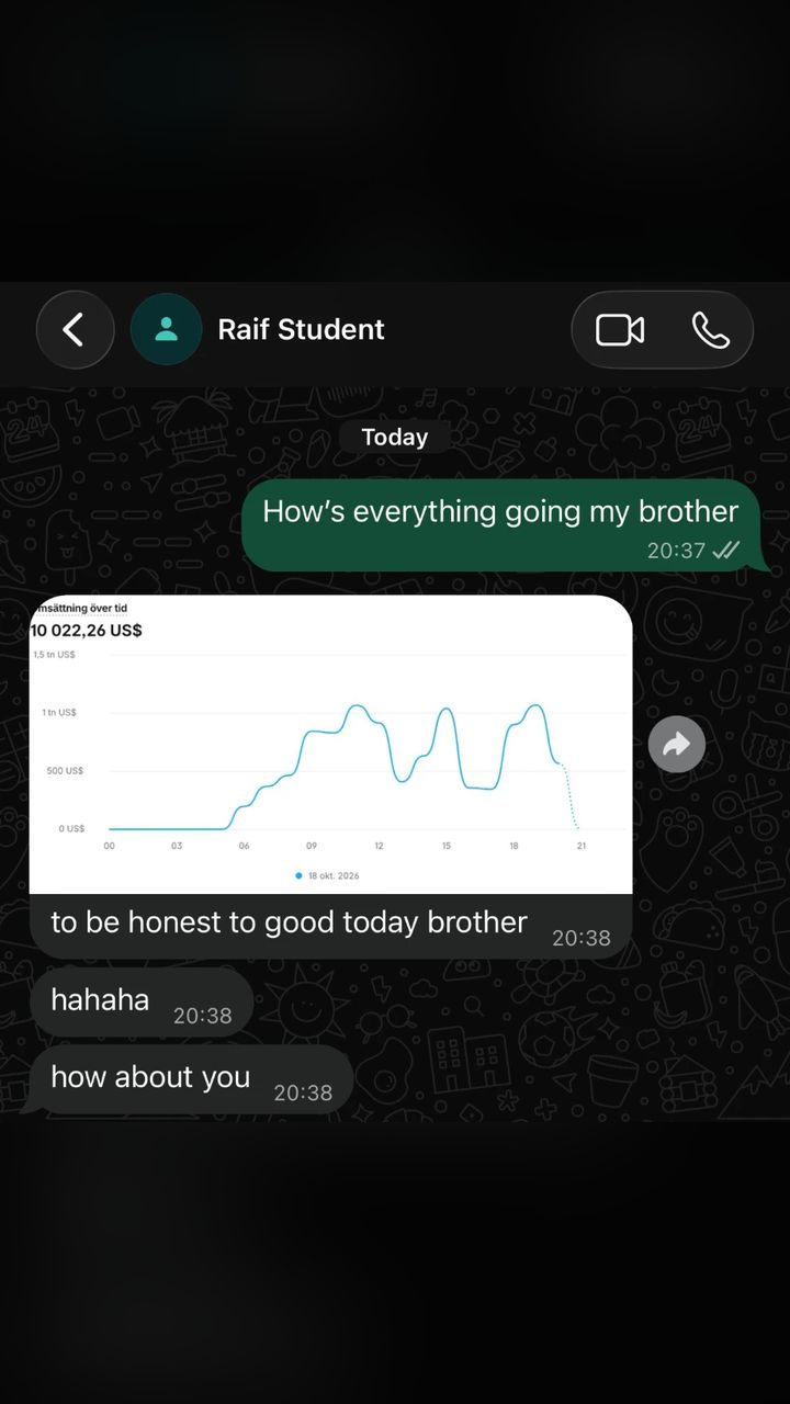 Raif's WhatsApp: $10,022 in one day